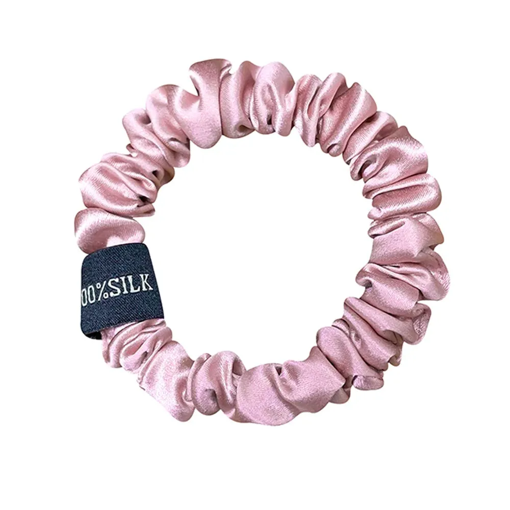 100% Natural Mulberry Silk Headband Rubber Bands Hair Ties Gum Elastic Ponytail Holders No Damage for Women Girls 19 Momme 1.5CM