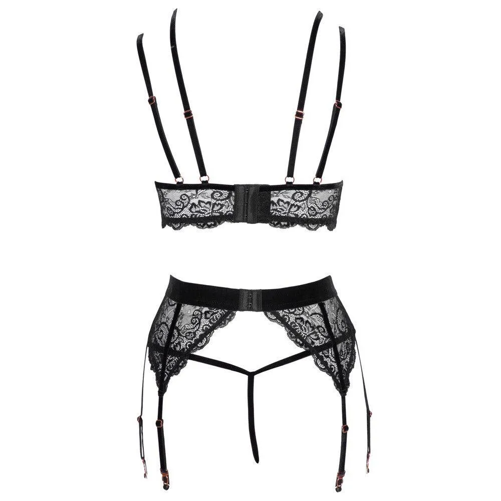 Abierta Fina Lacey Open Suspender Set