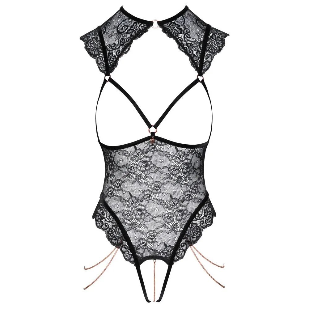 Abierta Fina Open Lace Body Black