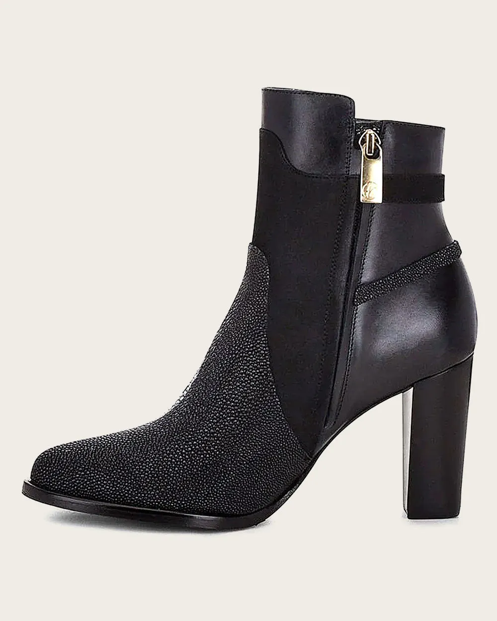 Ankle black stingray bootie