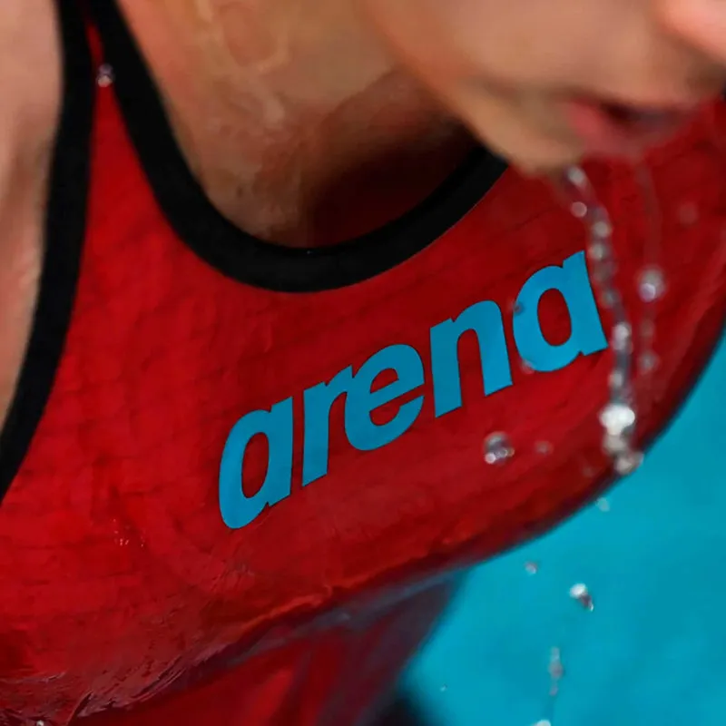 Arena - Women's Powerskin Carbon-AIR² Open Back - Red/Blue