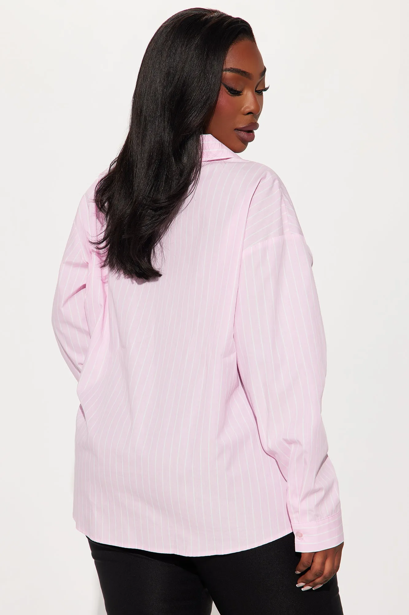 Azani Oversized Striped Shirt - Pink/combo