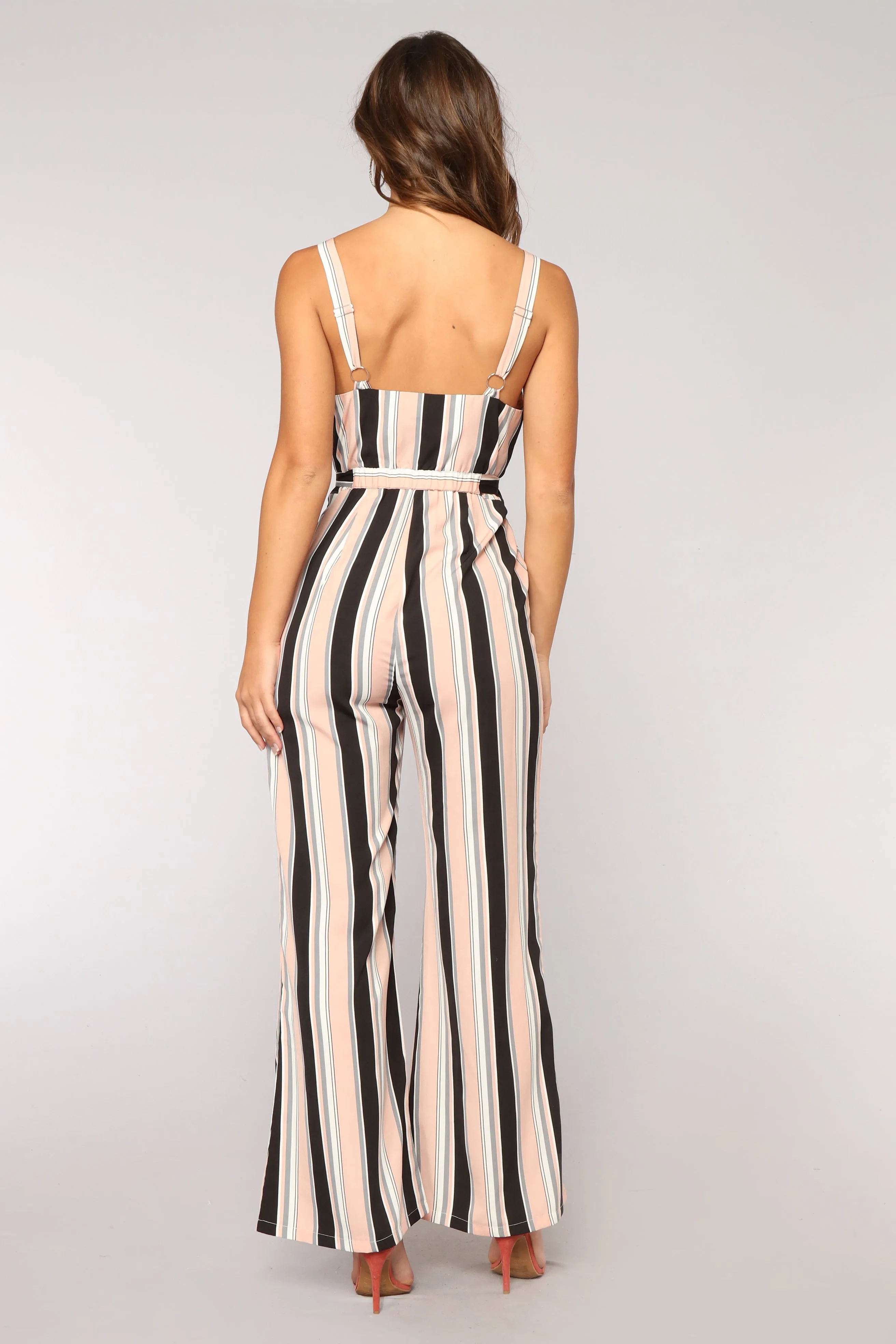 Be Humble Stripe Jumpsuit - Pink