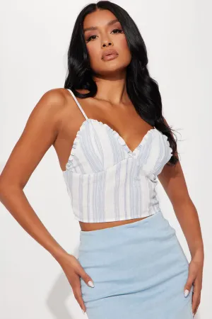 Beachy Dreams Striped Top - White/Blue