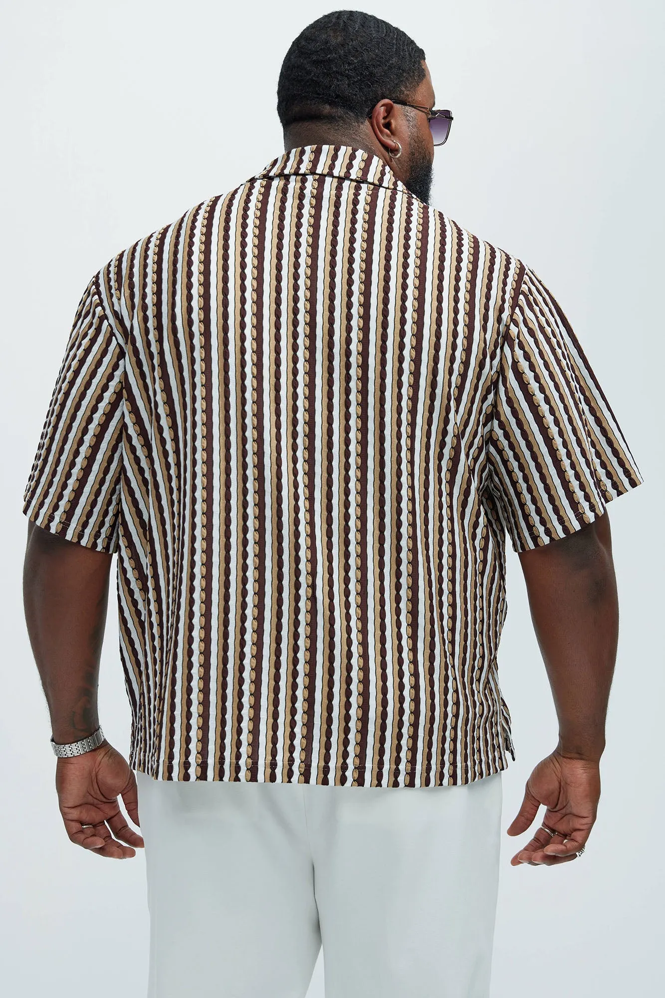 Belfort Jacquard Knit Shirt - Brown