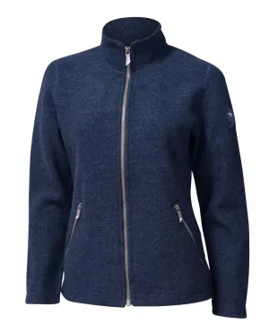 BELLA FULL ZIP, 60% FILTAD ULL, 40% LYOCELL  — LIGHT NAVY