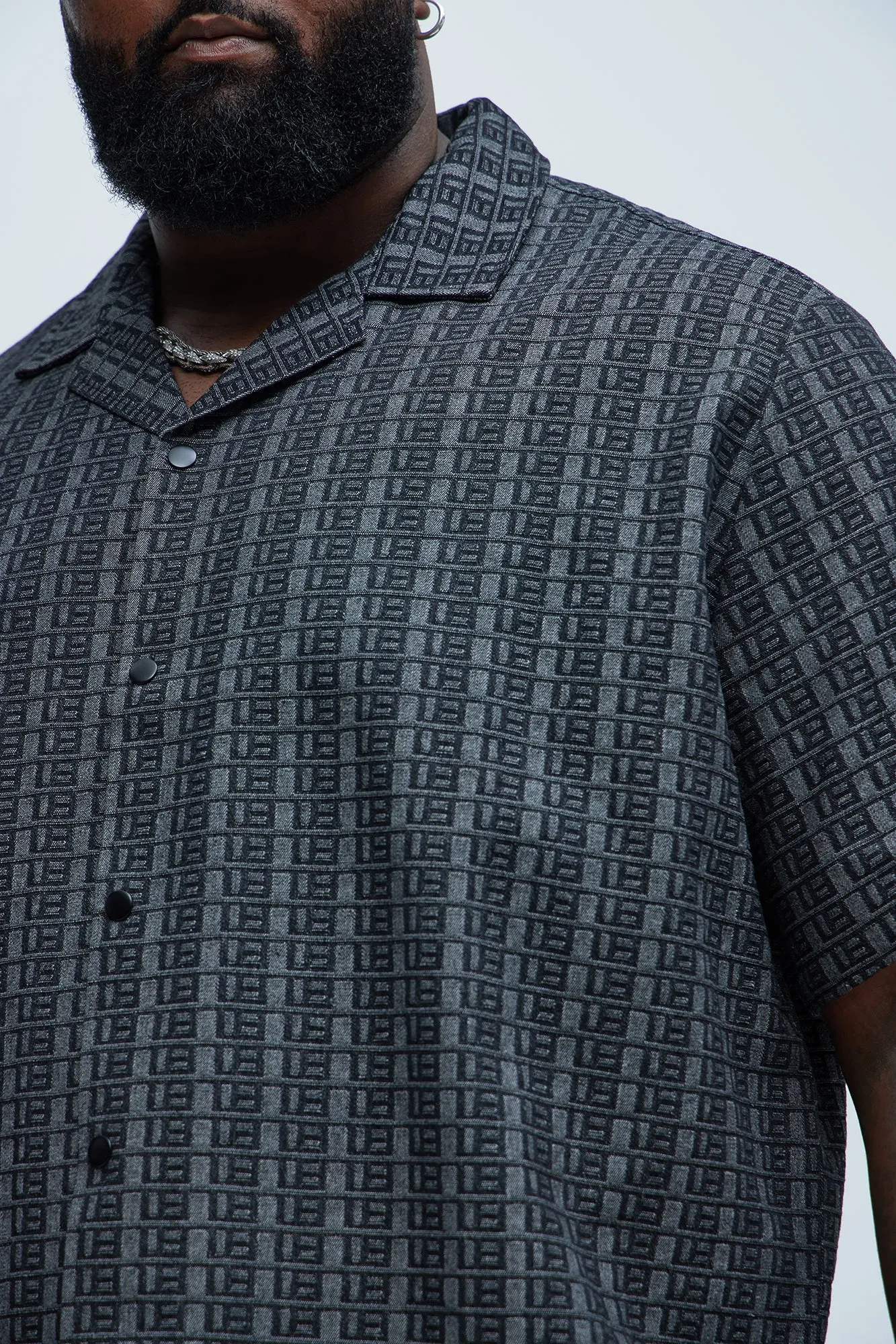 Berkeley Jacquard Shirt - Charcoal