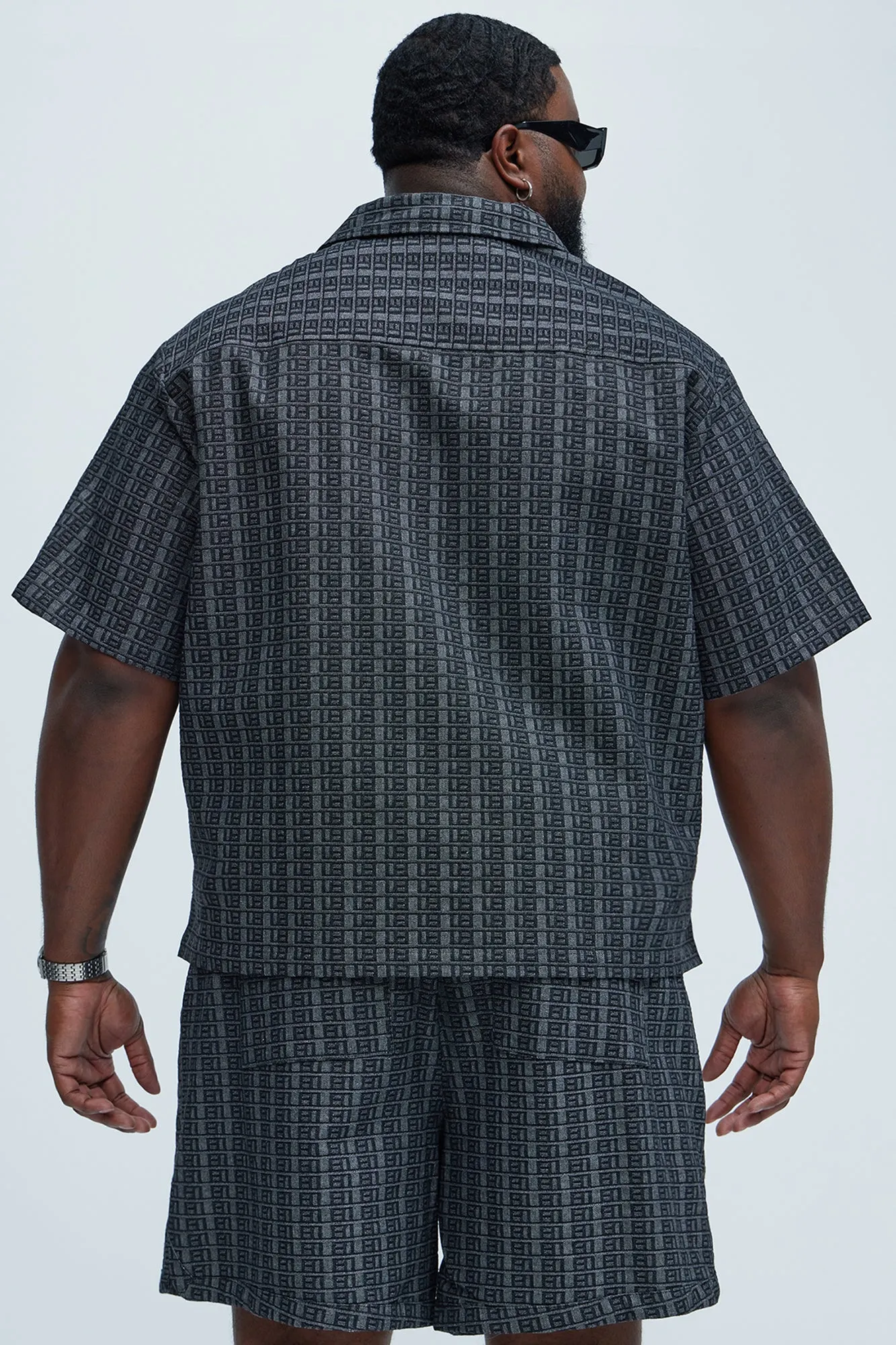 Berkeley Jacquard Shirt - Charcoal