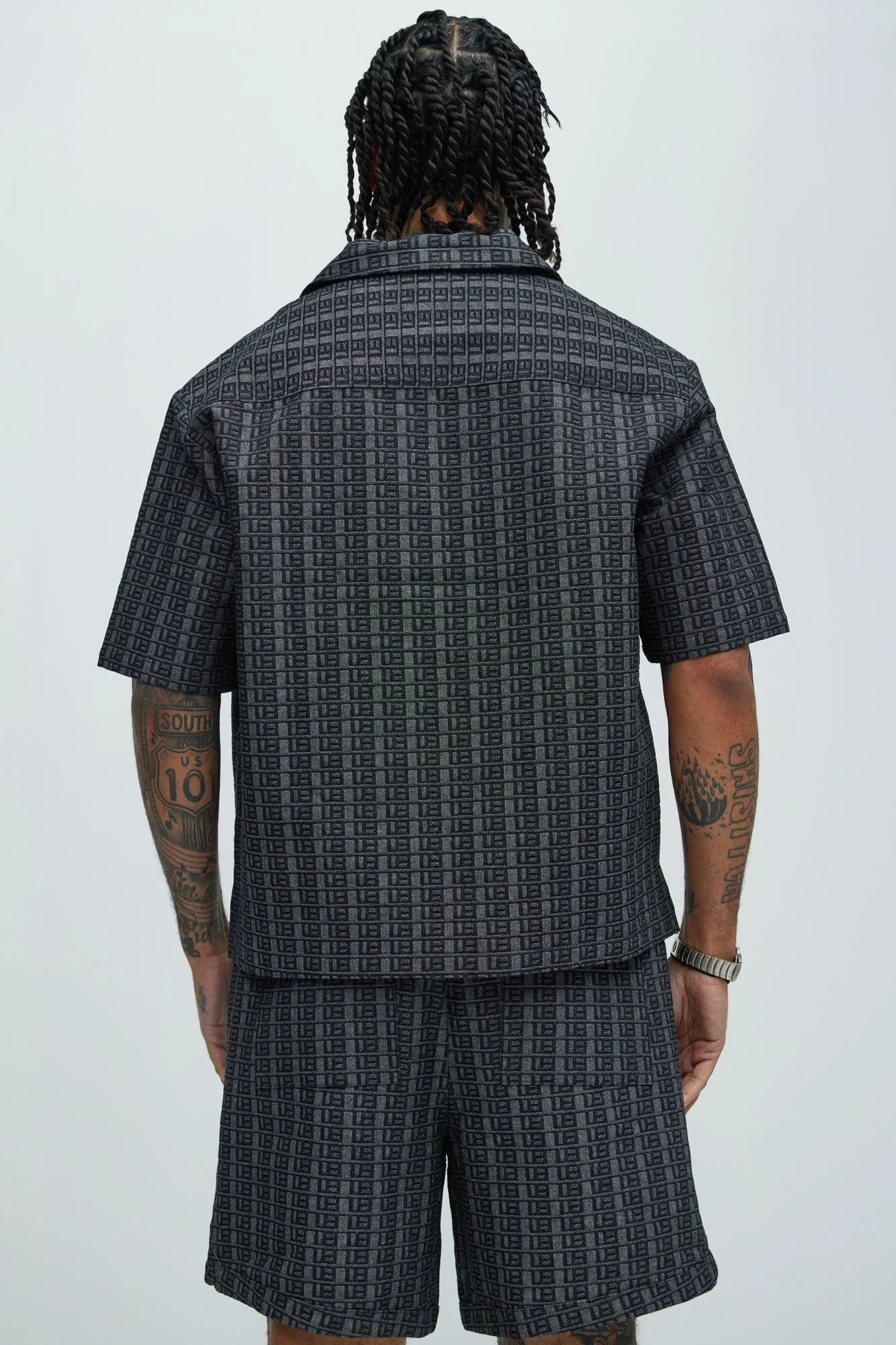 Berkeley Jacquard Shirt - Charcoal