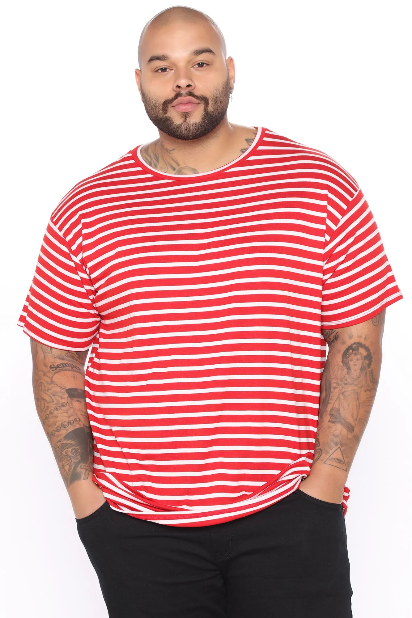 Berry Short Sleeve Oversize Tee - Red