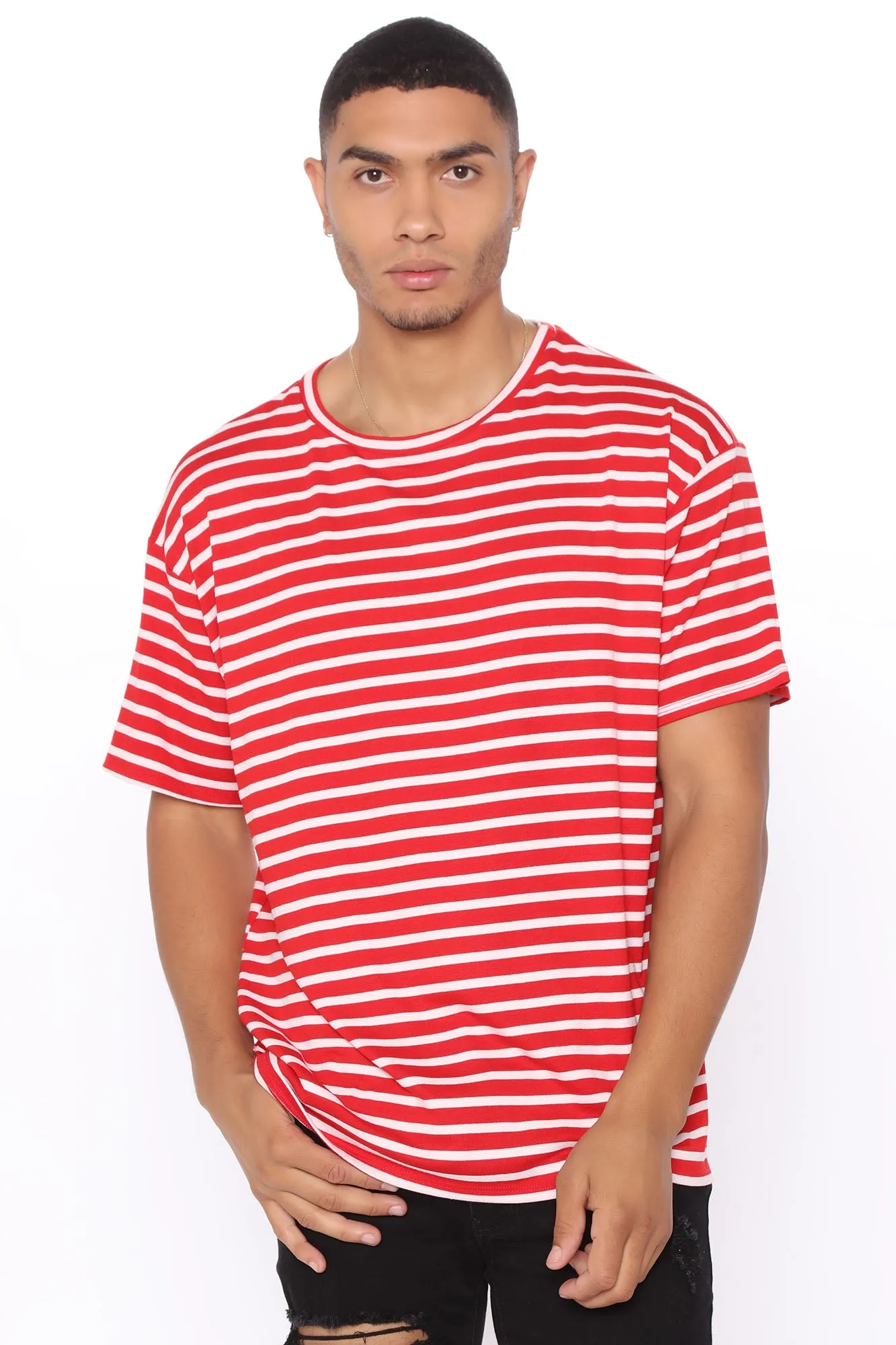 Berry Short Sleeve Oversize Tee - Red