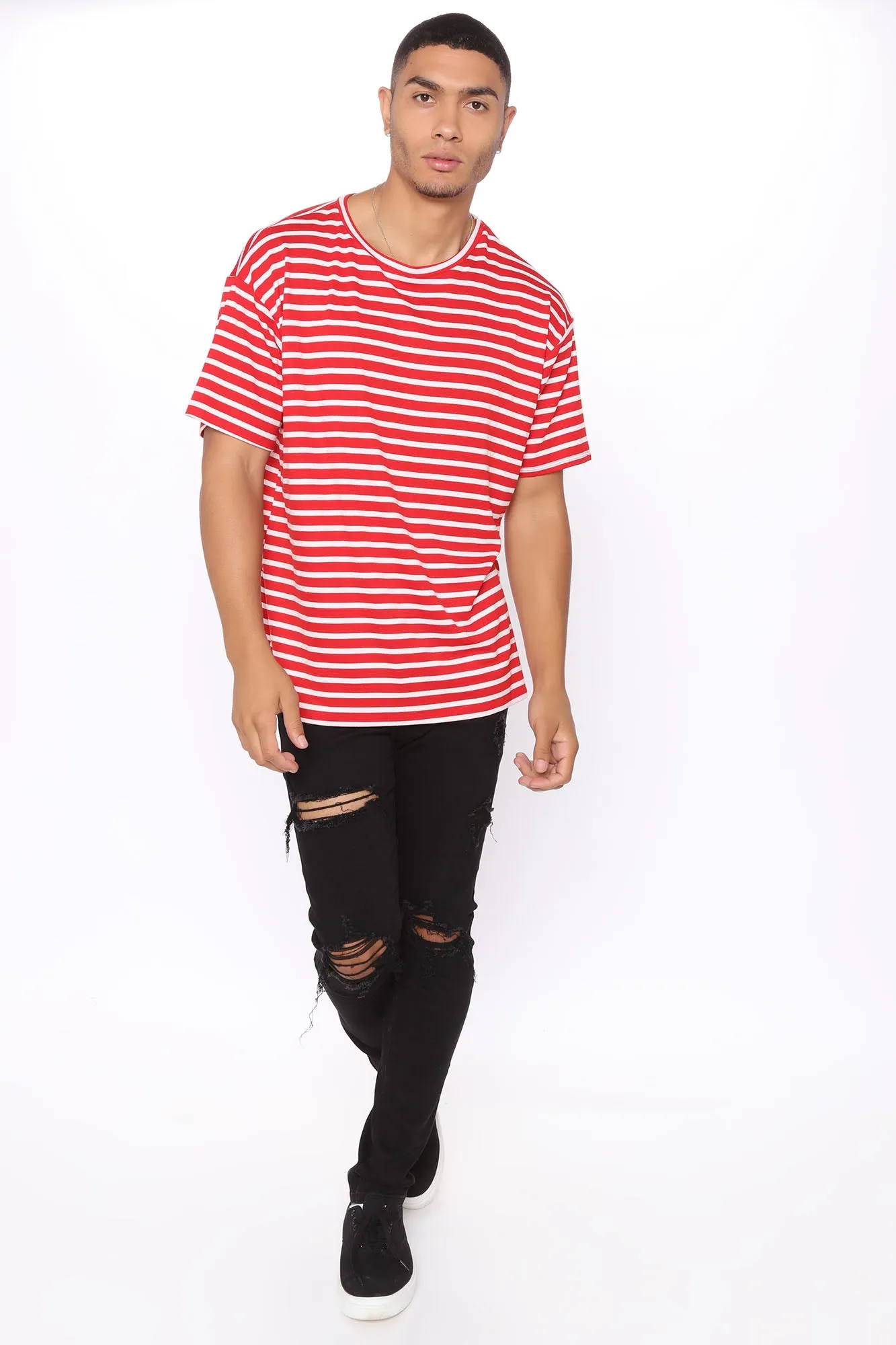 Berry Short Sleeve Oversize Tee - Red