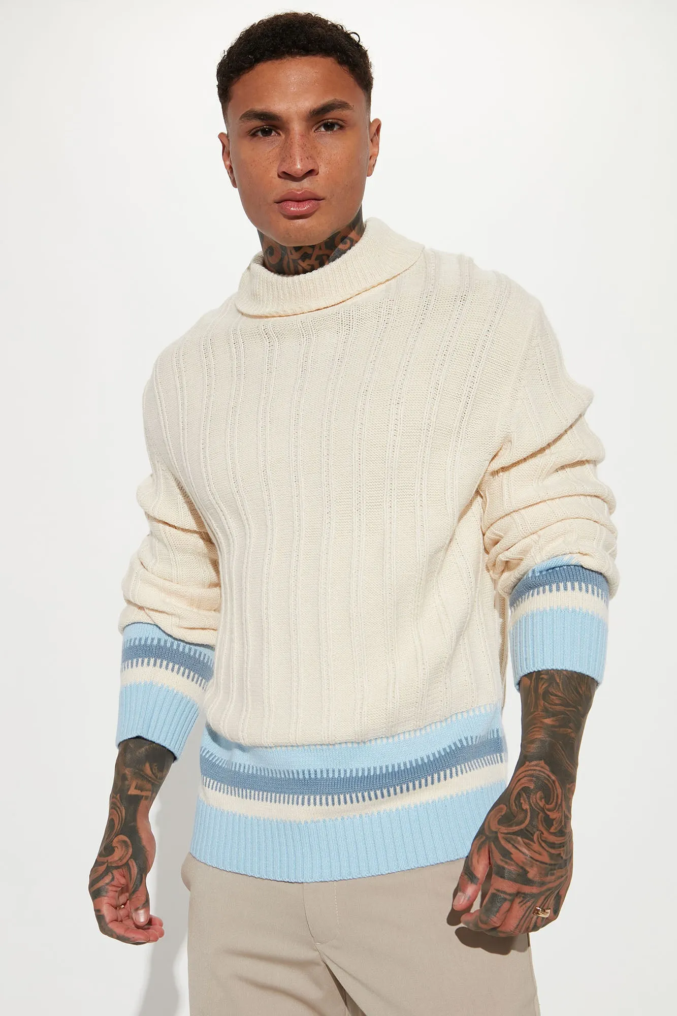 Best In Turtleneck Sweater - Cream/combo