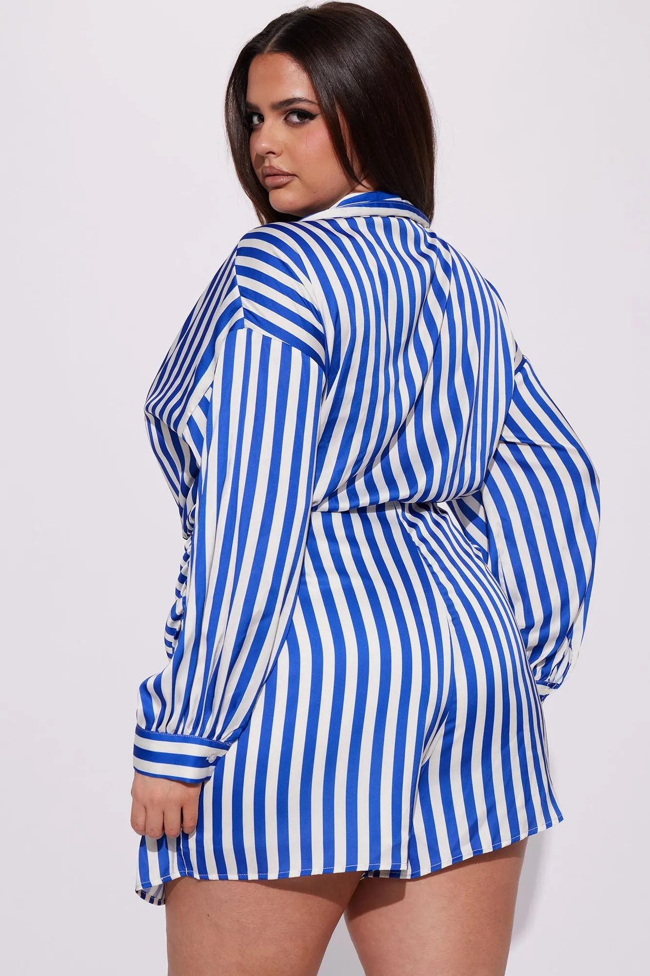 Bethany Striped Romper - Royal/combo