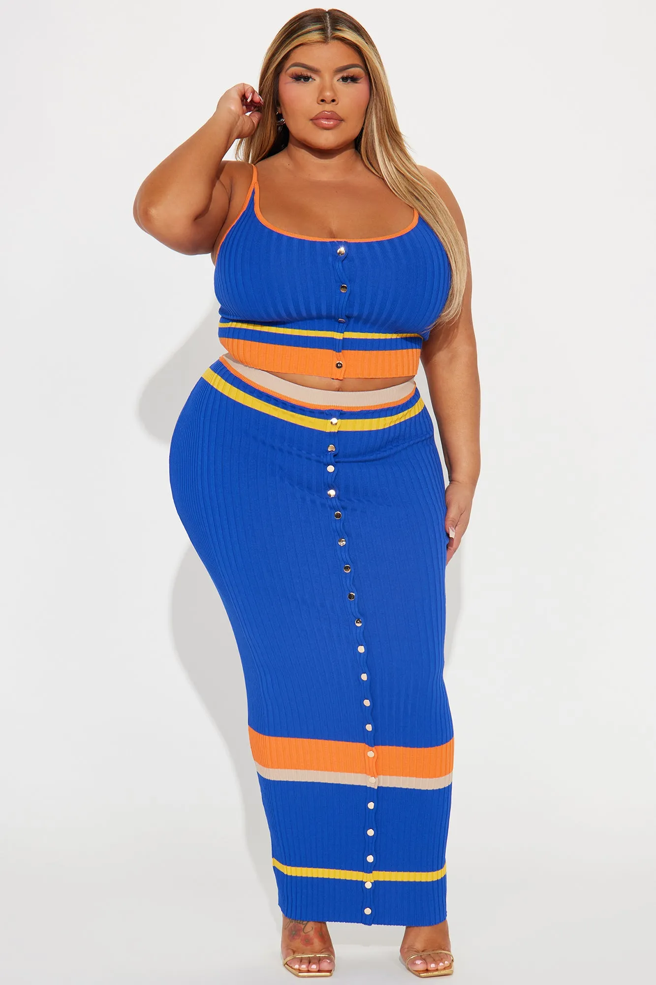 Better With Me Skirt Set - Blue/combo