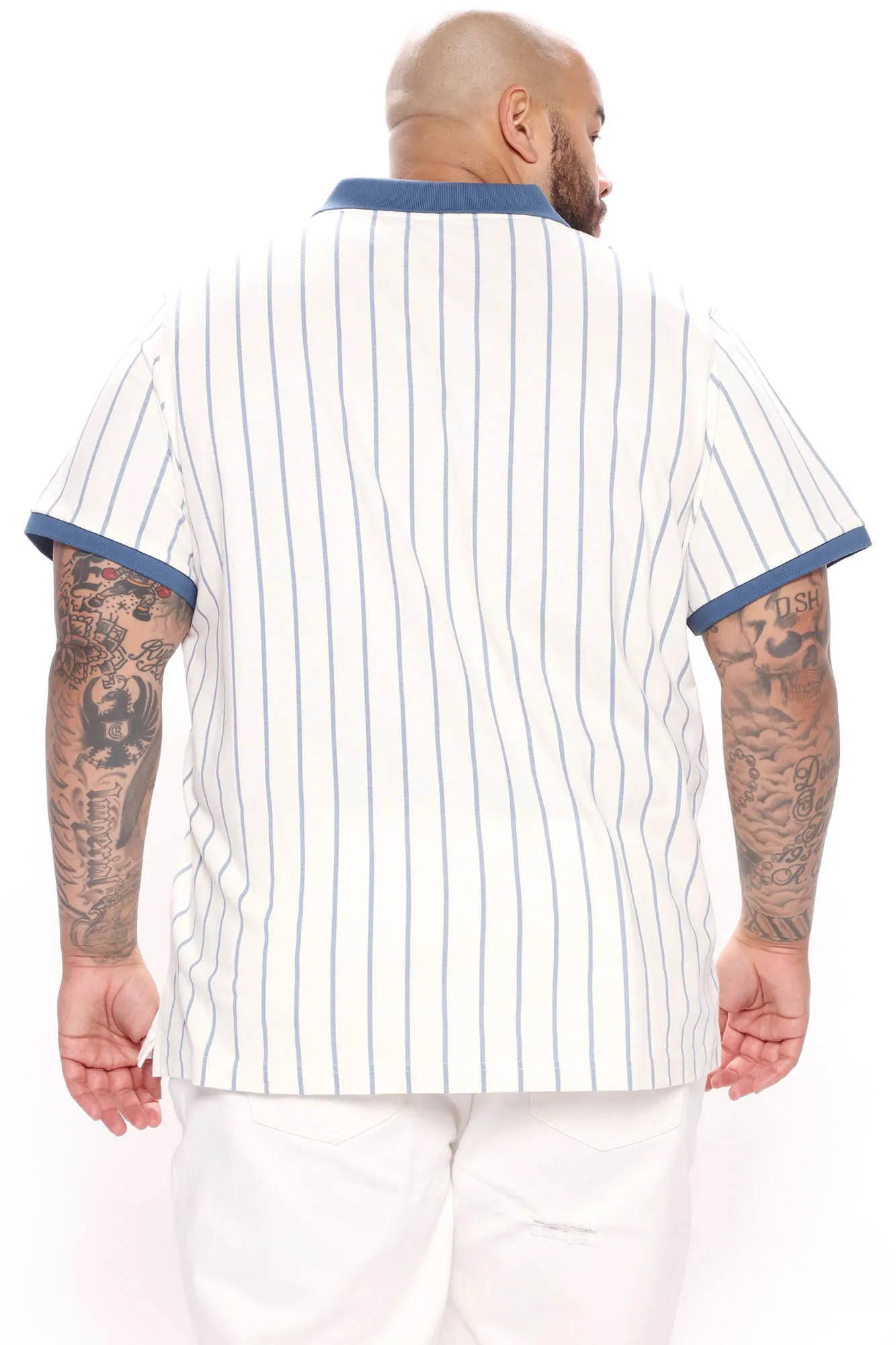 Blurred Lines Short Sleeve Polo - White