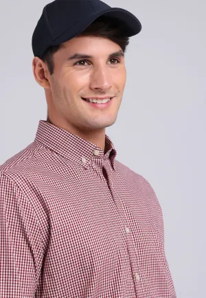 Camisa Hombre Cuadros Roja