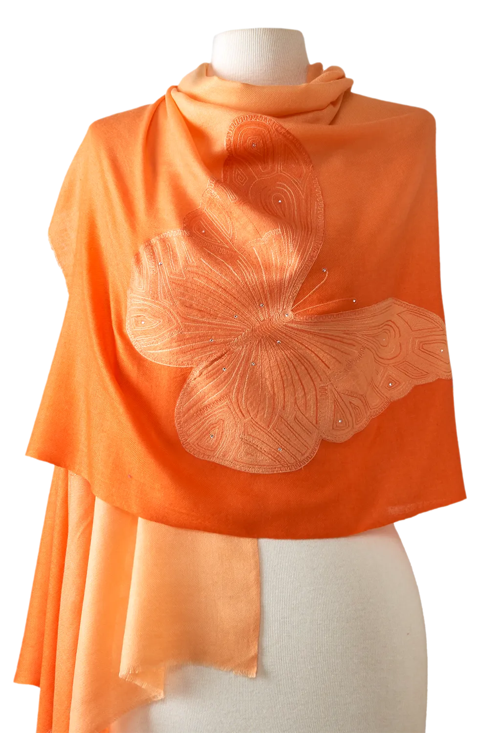 Cashmere Bordado butterfly laranja