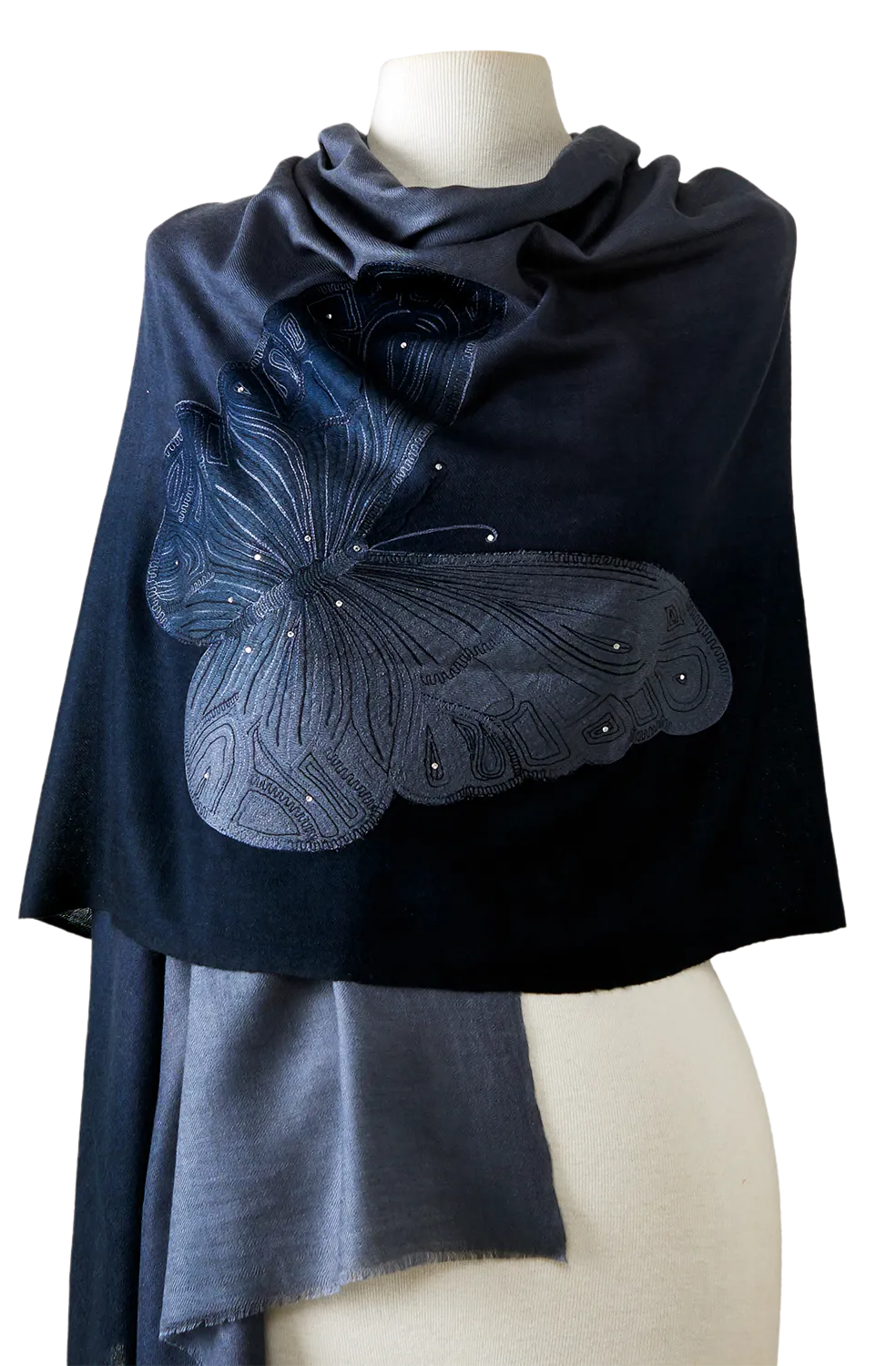 Cashmere Bordado butterfly marinho