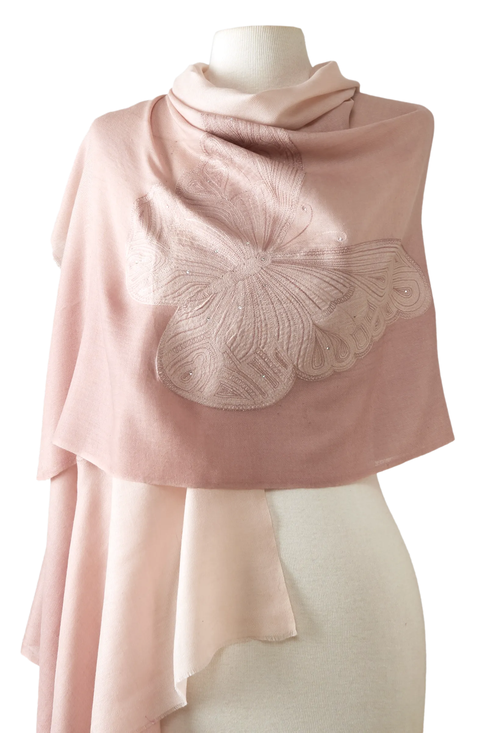 Cashmere Bordado butterfly nude