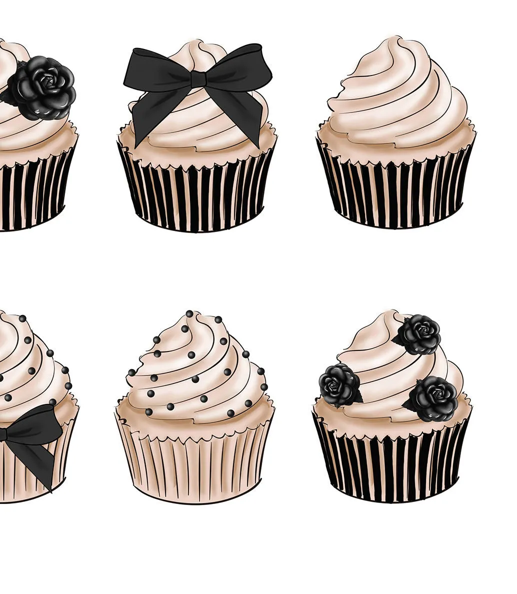 Fashion cupcakes art print fashion illustration