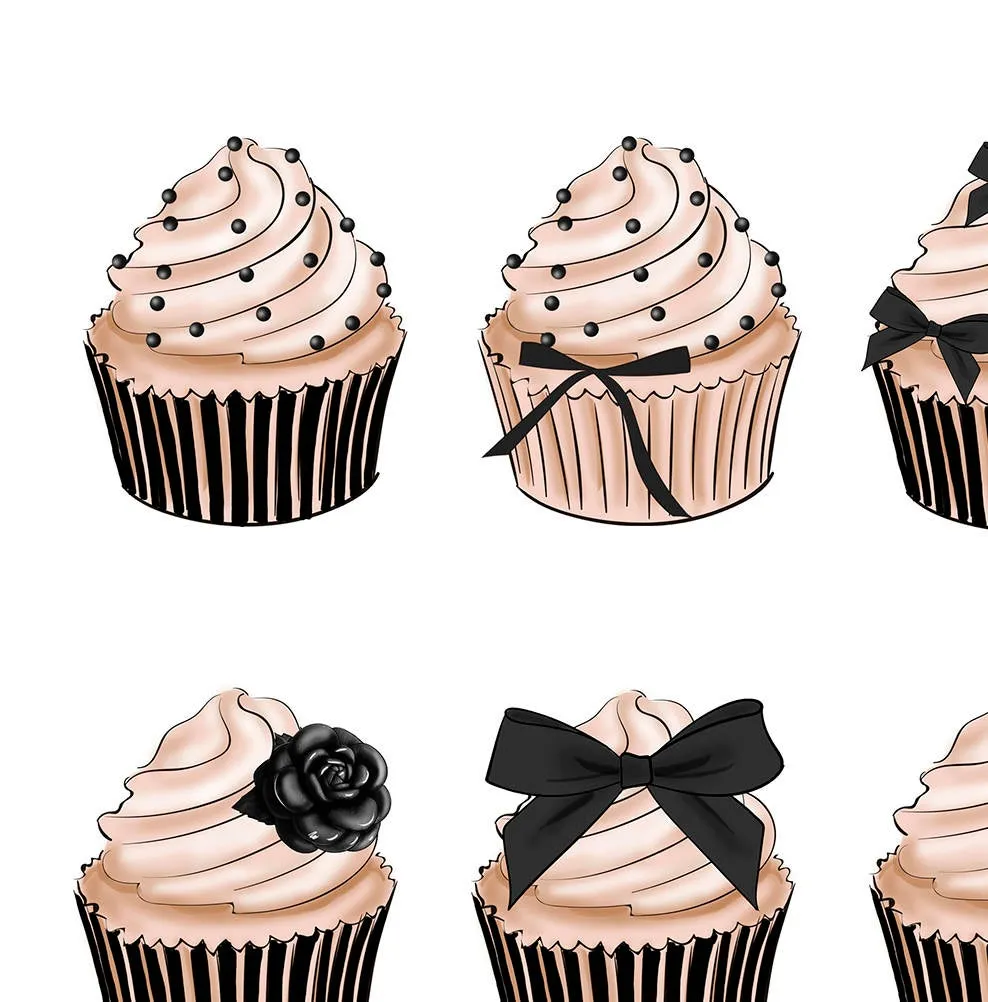 Fashion cupcakes art print fashion illustration