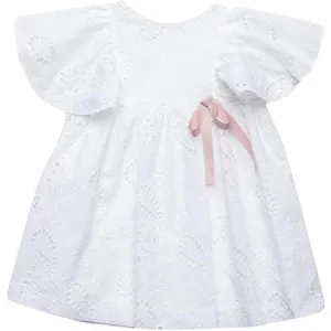 Girls White broderie anglais Dress