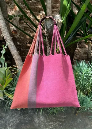 Las Rayas Tote - Palo de Rosa / Terracotta