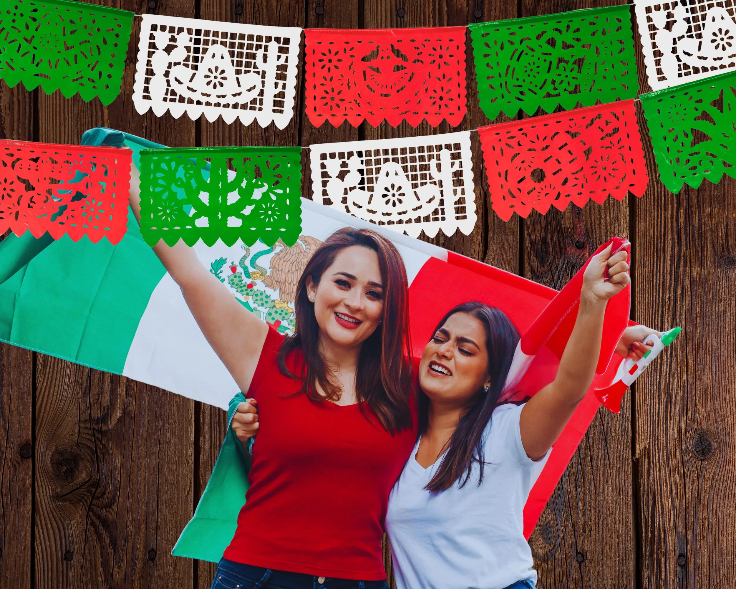 Mexican Independence Day Papel Picado Banner (3 Pack|Plastic)