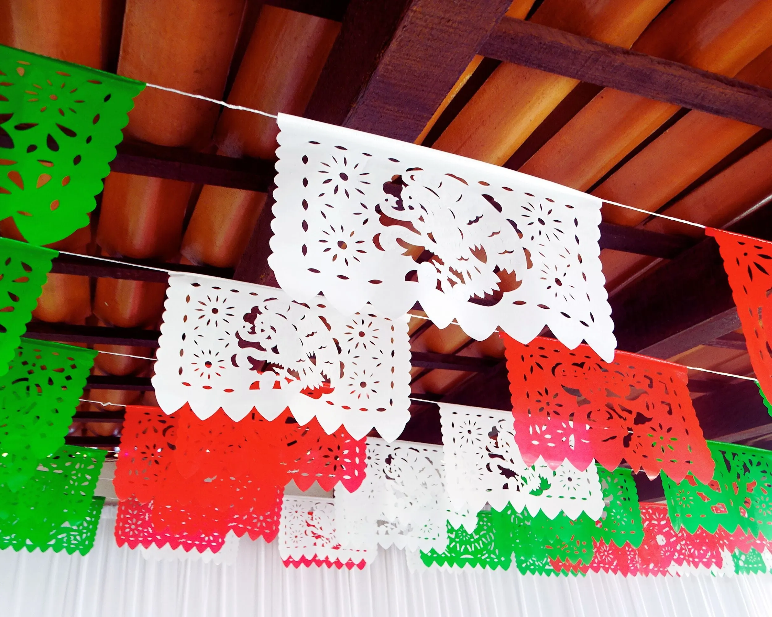 Mexican Independence Day Papel Picado Banner (3 Pack|Plastic)