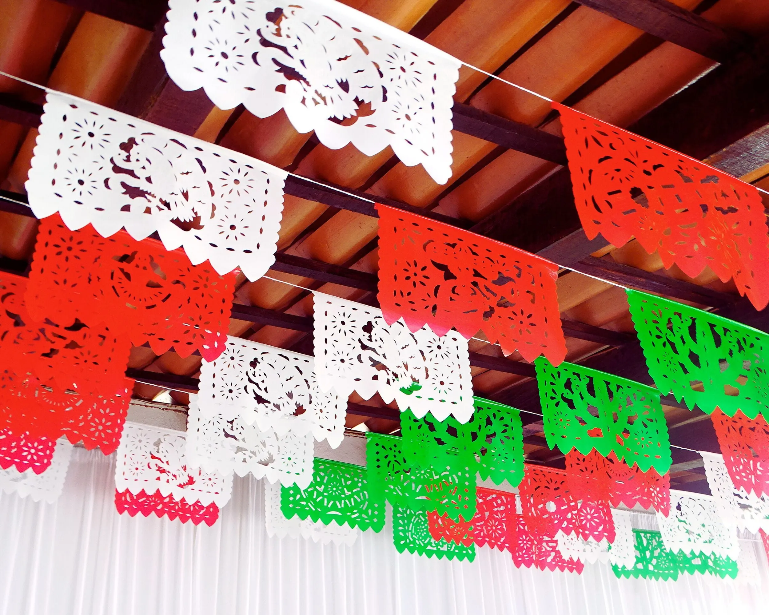 Mexican Independence Day Papel Picado Banner (3 Pack|Plastic)