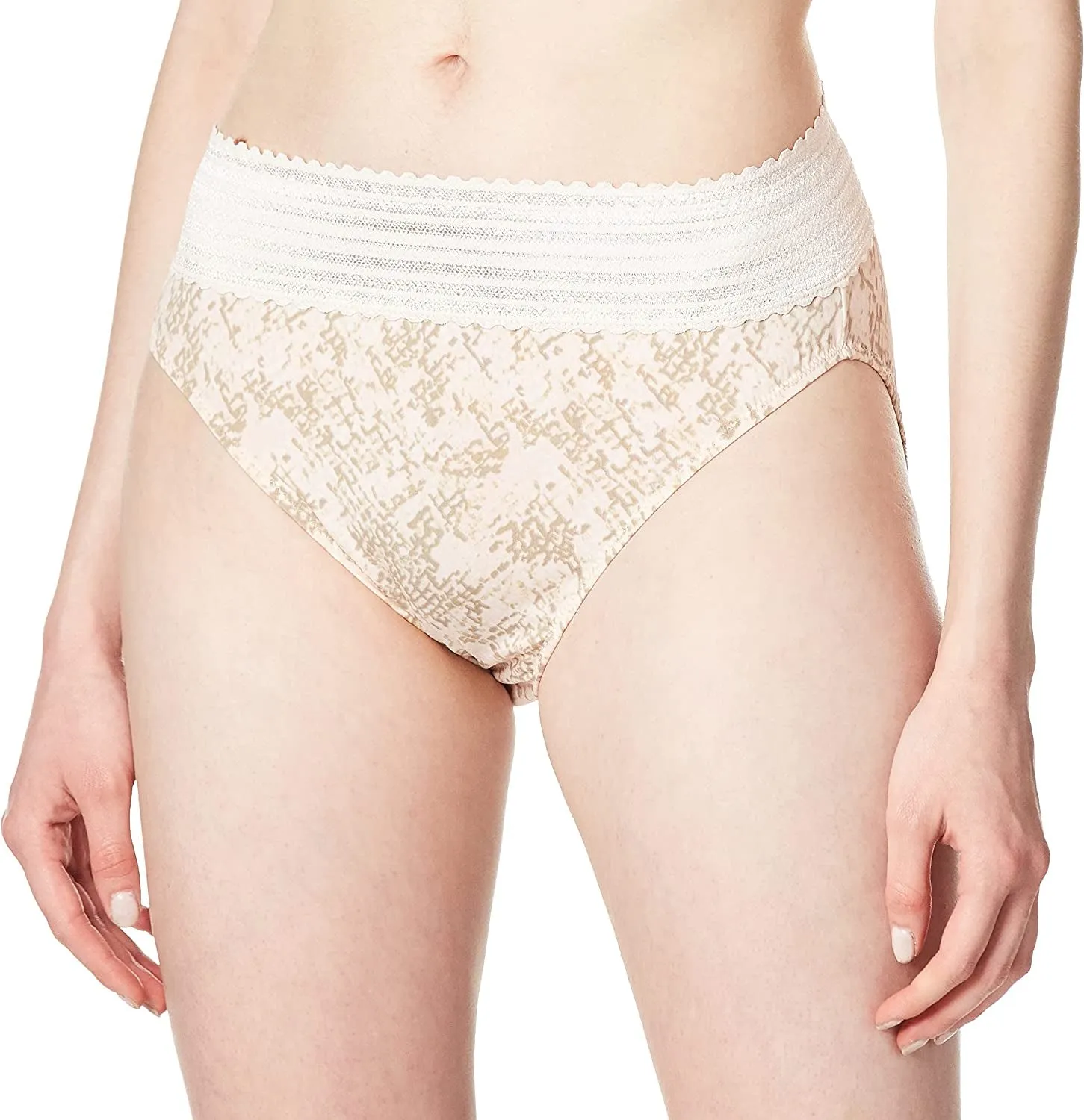 Women's  No Pinching No Problems Dig-Free Comfort Waist with Lace Microfiber Hi-Cut 5109J