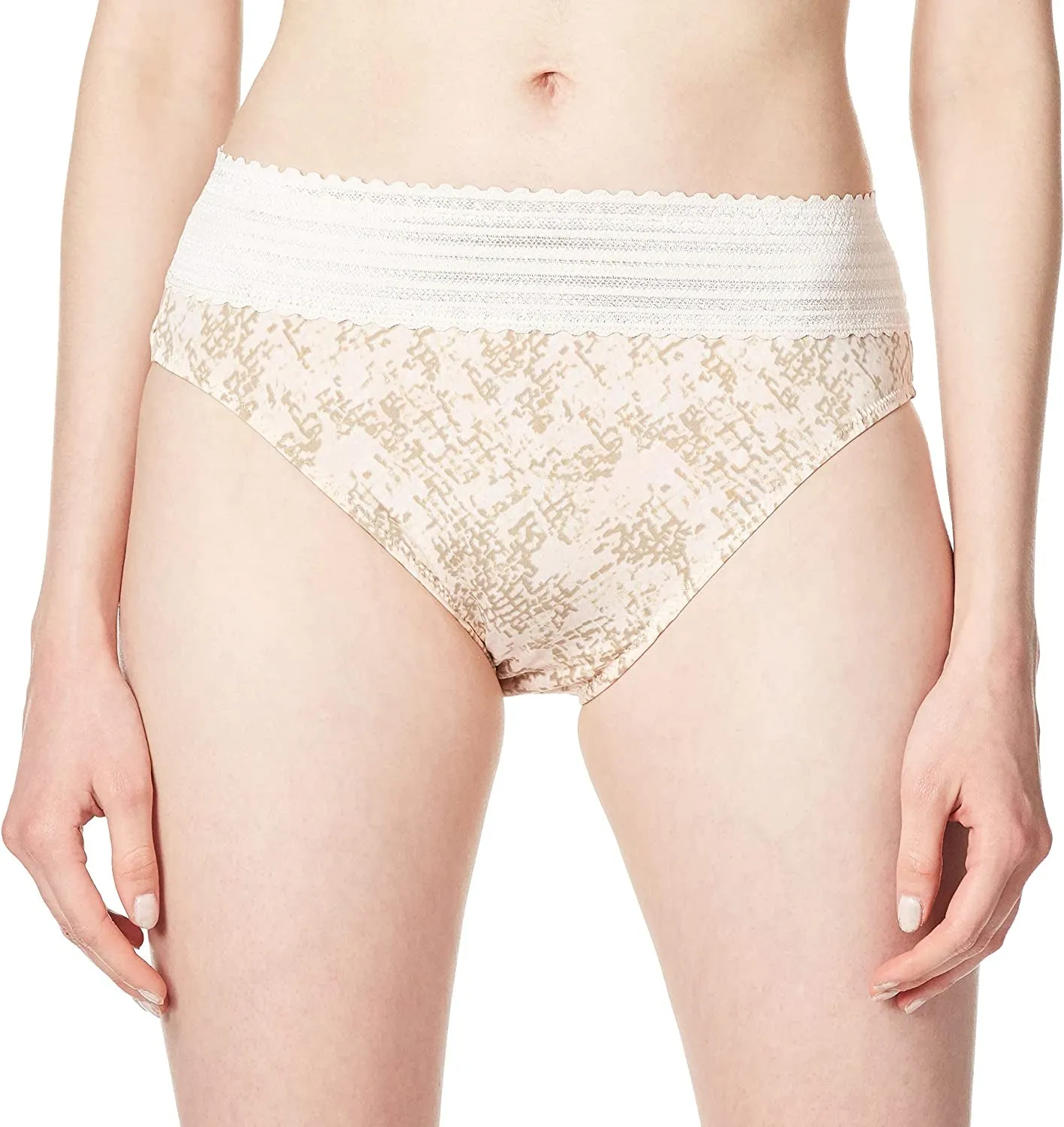 Women's  No Pinching No Problems Dig-Free Comfort Waist with Lace Microfiber Hi-Cut 5109J